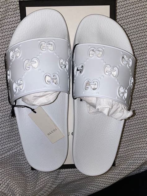 gucci gg slides white|gucci women's slides clearance sale.